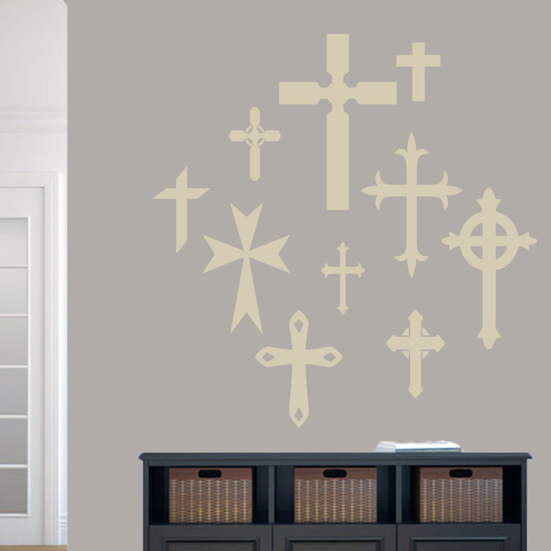 Adhésif décoratif ensemble de croix, Beige clair