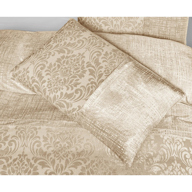 Velvet Duvet Cover, Double Duvet Cover + 2 Standard Pillowcases, Beige