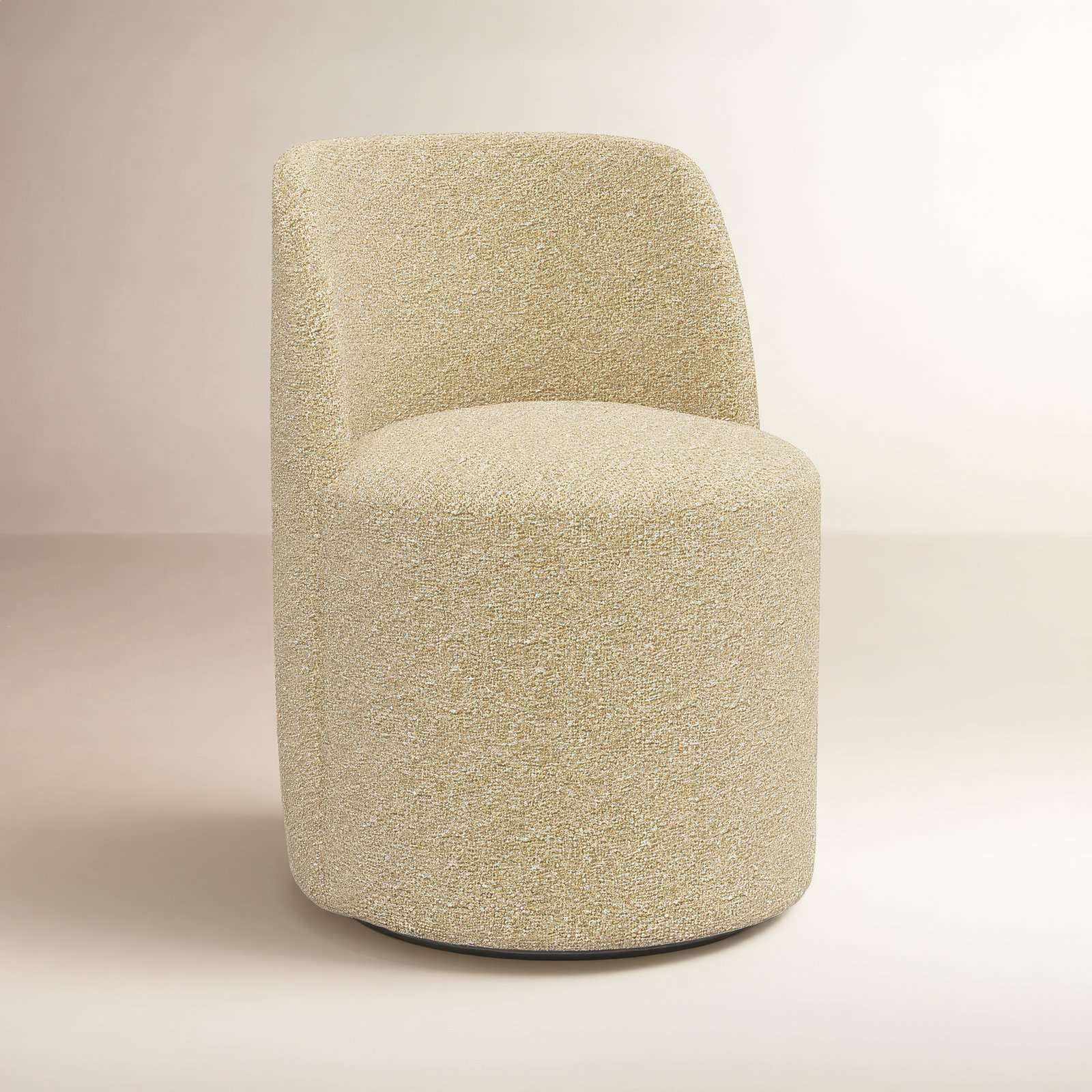 Begonia Swivel Dining Chair, Classic Buff Boucle