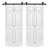 Panelled MDF Composite Double Bifold Barn Doors with Installation Hardware Kit-87327907-86925219