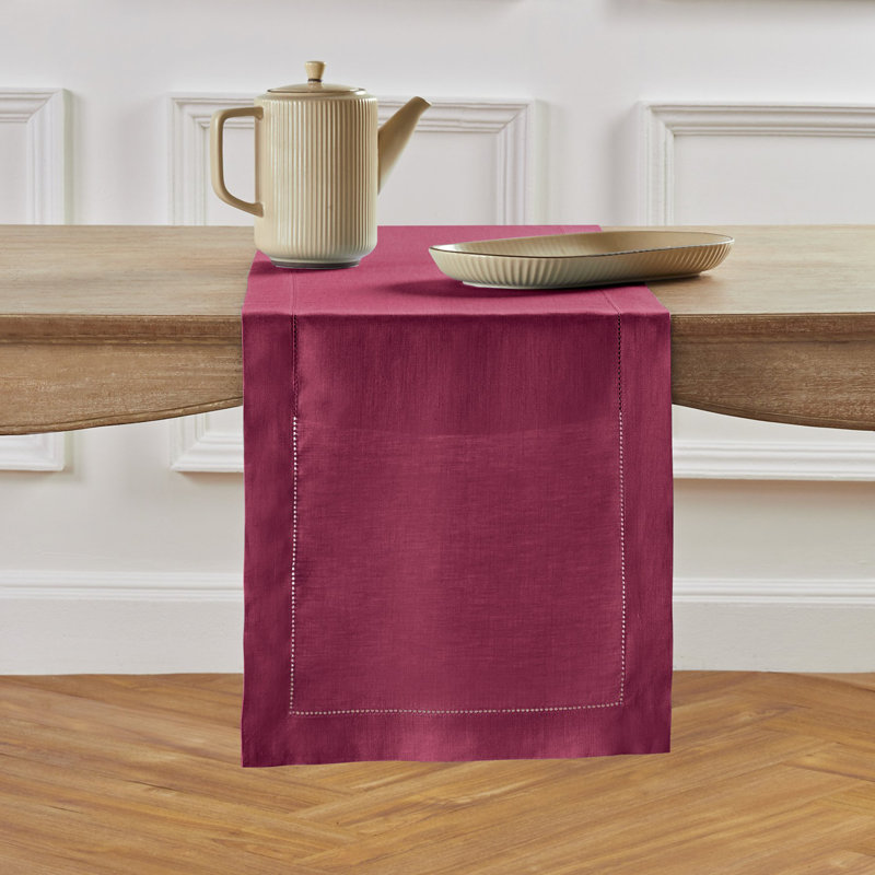 Cabana Stripe - 100% Pure Linen Table Runner, 108" x 14", Black/Natural