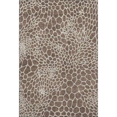 Premium Machine Washable Prisco Brown Rug