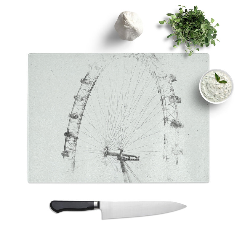 Tempered Glass the London Eye London Chopping Board, 28.5 cm x 39 cm