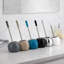 Ensemble de brosse de toilette et support autoportant PISE Dolise et acier inoxydable-30797905