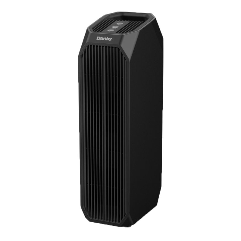 Danby Tower Air Purifier with True HEPA Filter for 222 Cubic Feet, Black