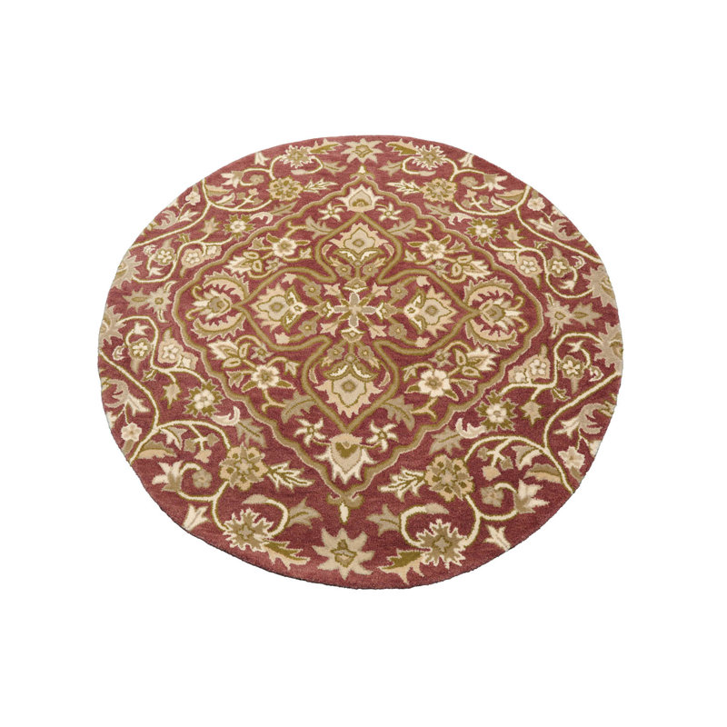 Tapis oriental multicolore touffeté à la main, Rond 5 pi