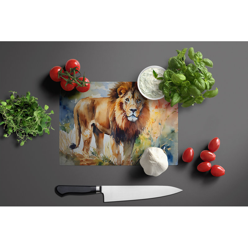 Lion Glass Cutting Board Large