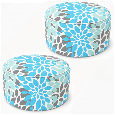 Ensemble de 2 repose-pieds gonflables d'extérieur avec tissu résistant à la décoloration, repose-pieds portatif et durable pour une utilisation en patio et à l'intérieur