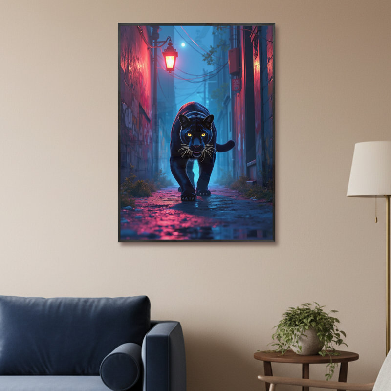 Single Picture Frame LED Illuminated Wall Art Wall Art on Glass / Aluminium, 60cm H x 50cm W