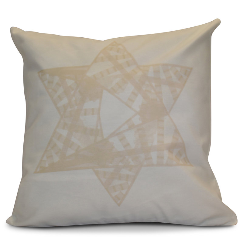 Hanukkah Reversible Throw Pillow, Cream/Off White, 16" x 16"