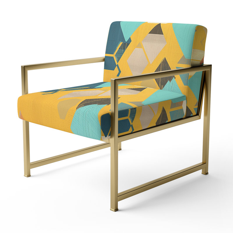 Fauteuil d'appoint rembourré Depp, Doré