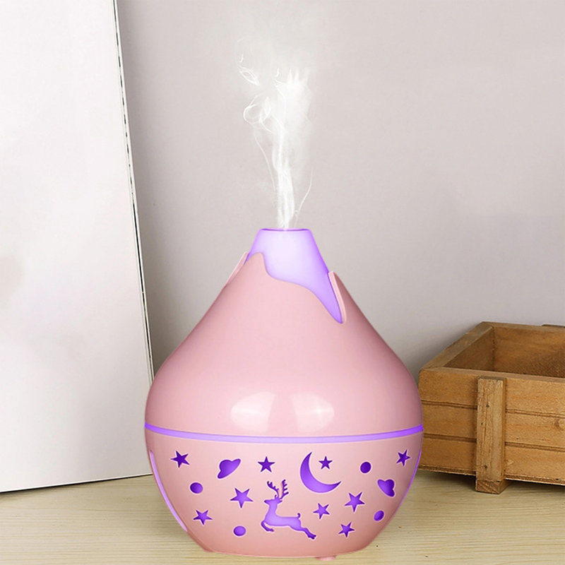 Humidificateur à grain de bois, diffuseur d'arômes à changement de couleur, alimenté par USB, brumisateur, veilleuse silencieuse