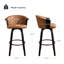 Tabouret de comptoir pivotant rembourré en cuir de polyuréthane 30,51 po Lesli-1755358075