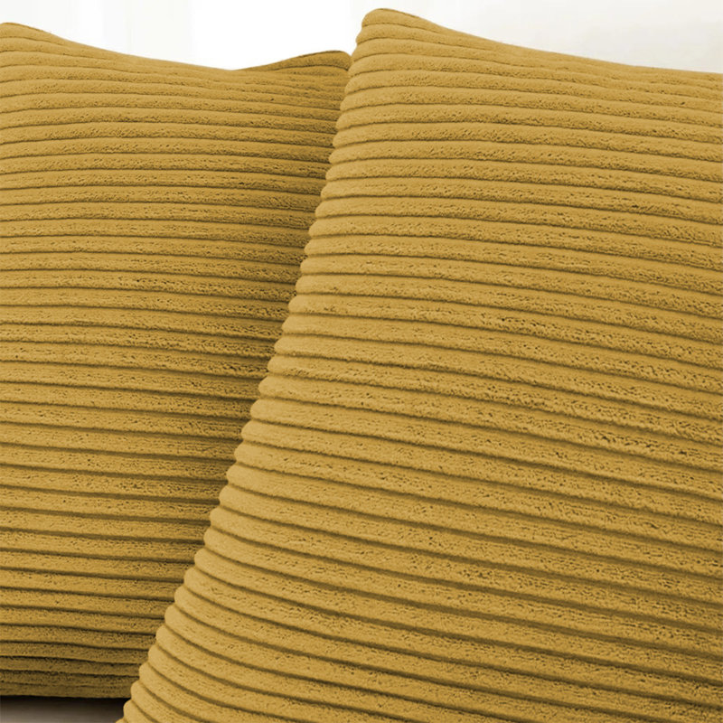 Striped Square Euro Cushion Cover, Ochre