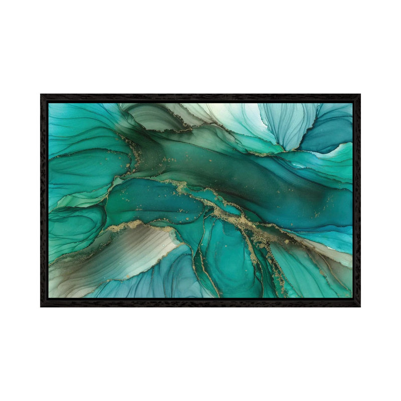 Green Symphony by Monet & Manet Art Studio - Painting on Canvas, 66.04 cm H x 45.72 cm W, Black Framed