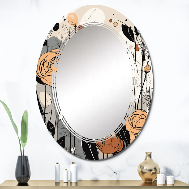 Italie - Miroir mural moderne ovale, 36 po x 24 po