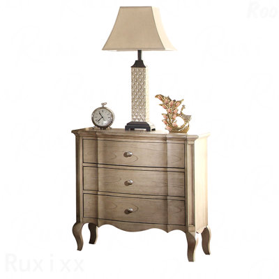 Table de chevet antique au fini taupe