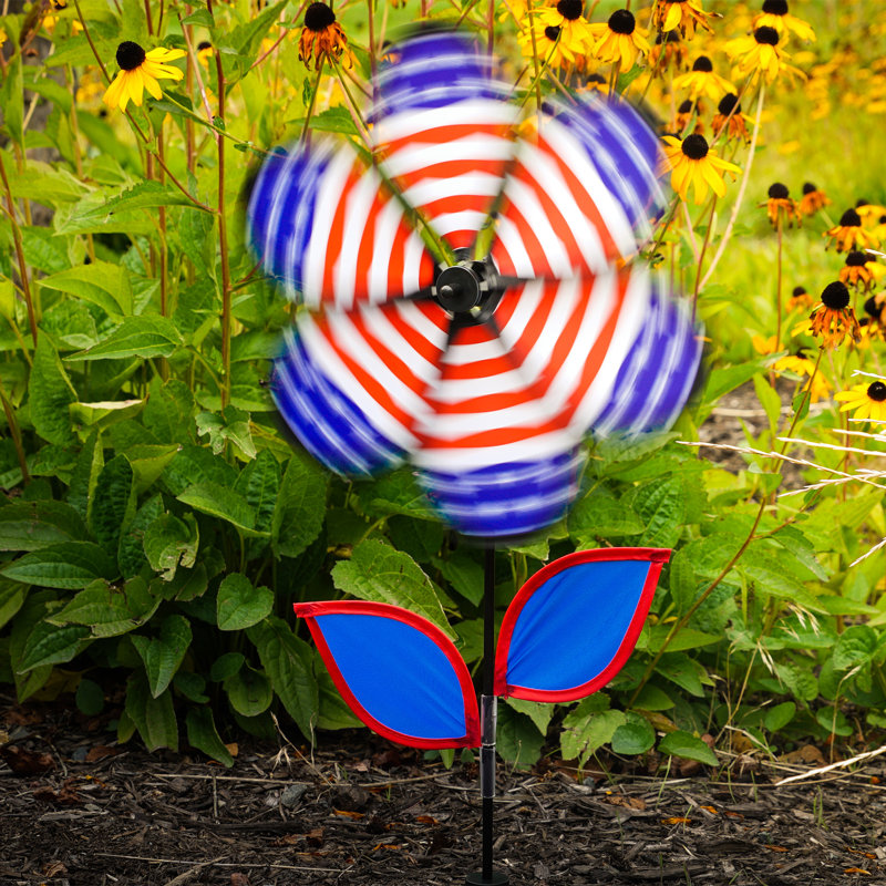 Fleur patriotique 12 "avec feuilles