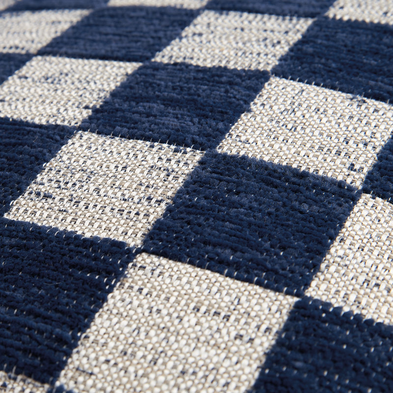 Square Cushion Cover, Blue / White / Grey