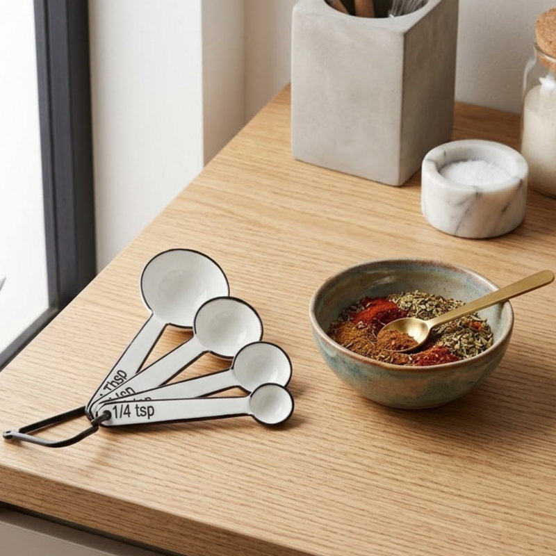 Harlow Measuring Spoons, White