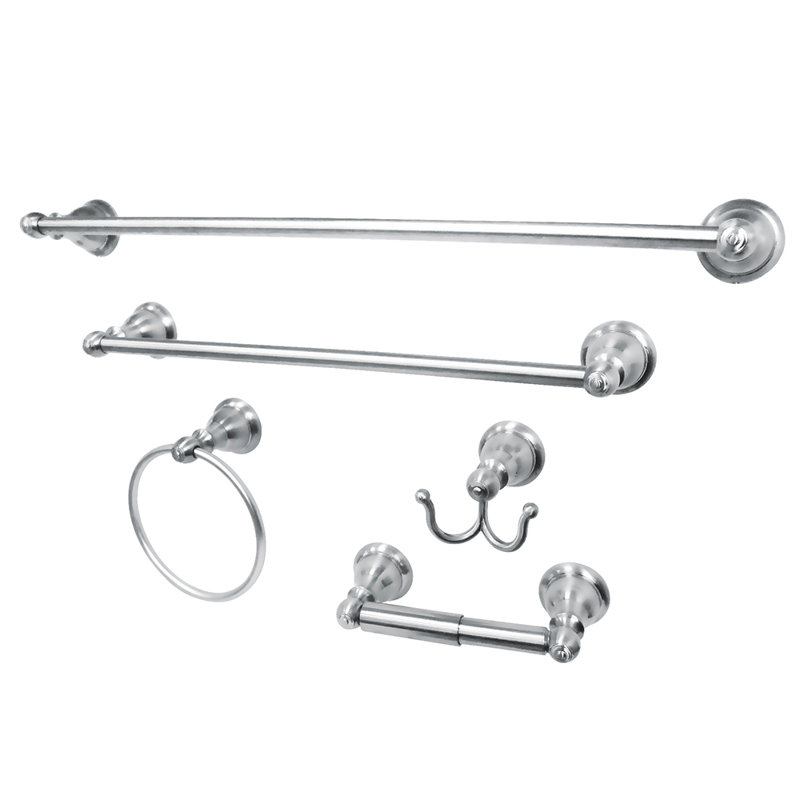 Polished Chrome Metal Bathroom Hardware Set with Towel Bars