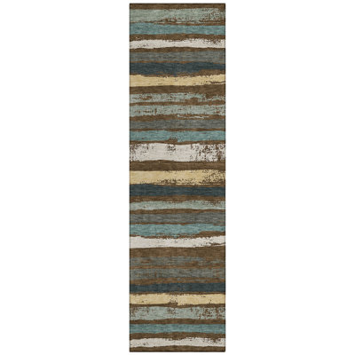 Sylira Brown Washable Indoor-Outdoor Rug - 