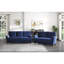 Velours bleu confortable, base en bois massif, coussin à fermeture à glissière au design moderne, siège attaché