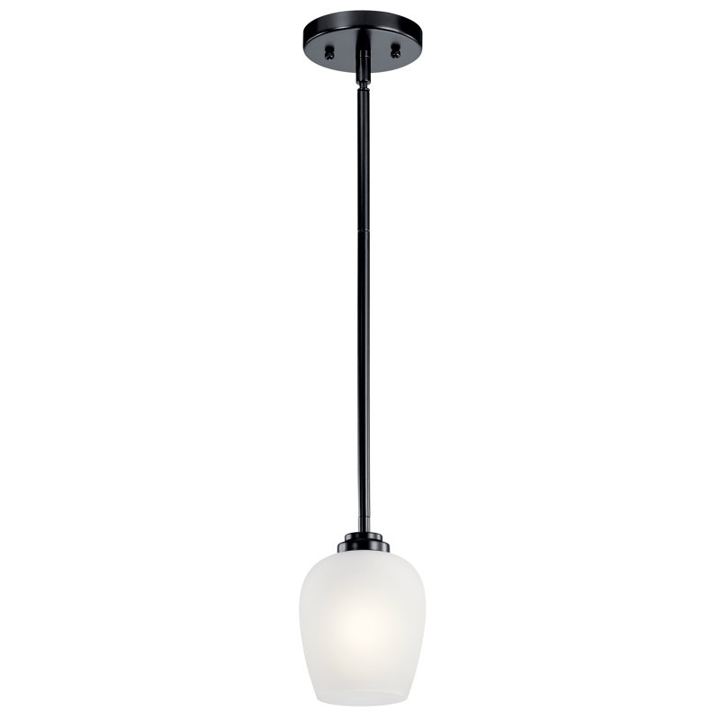 Ramblewood 1 - Light Single Pendant, Black, Satin Etched