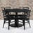 Hao 36'' Square Laminate Table Set with Round Base and 4 Ladder Back Metal Chairs-24678222