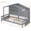 Lit simple Space House avec tablettes, gris, toit charmant pour un espace de chambre à coucher relaxant