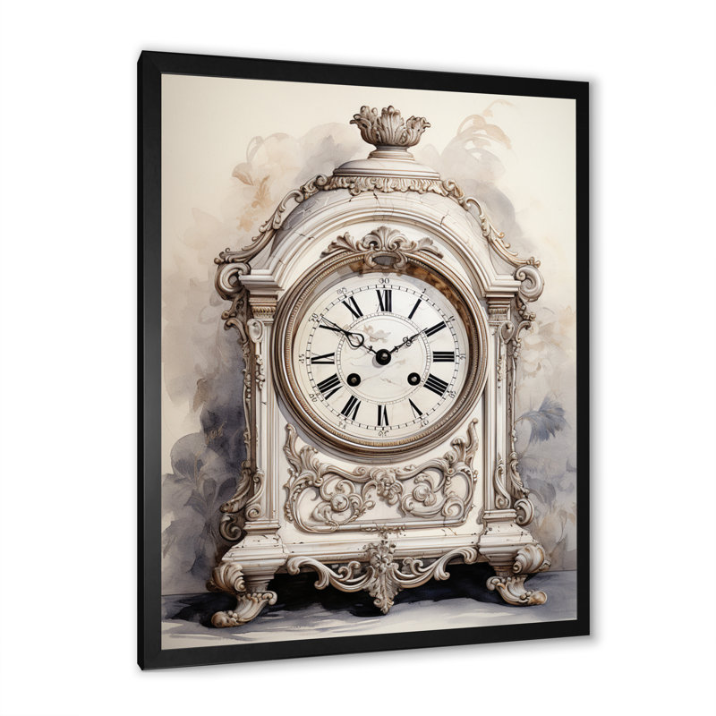 Horloge classique sophistiquée - impression, H 20 po x l 12 po x P 1 po, Cadre photo noir