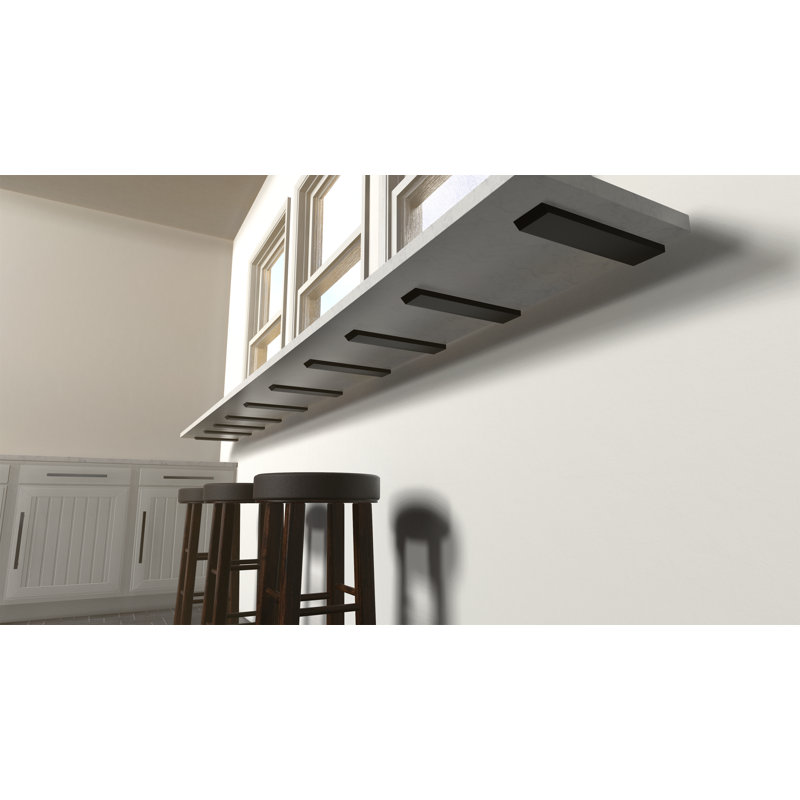  Support de comptoir caché en aluminium The Original ™ - (à droite, aluminium), H 6 po x l 2,5 po x P 14 po