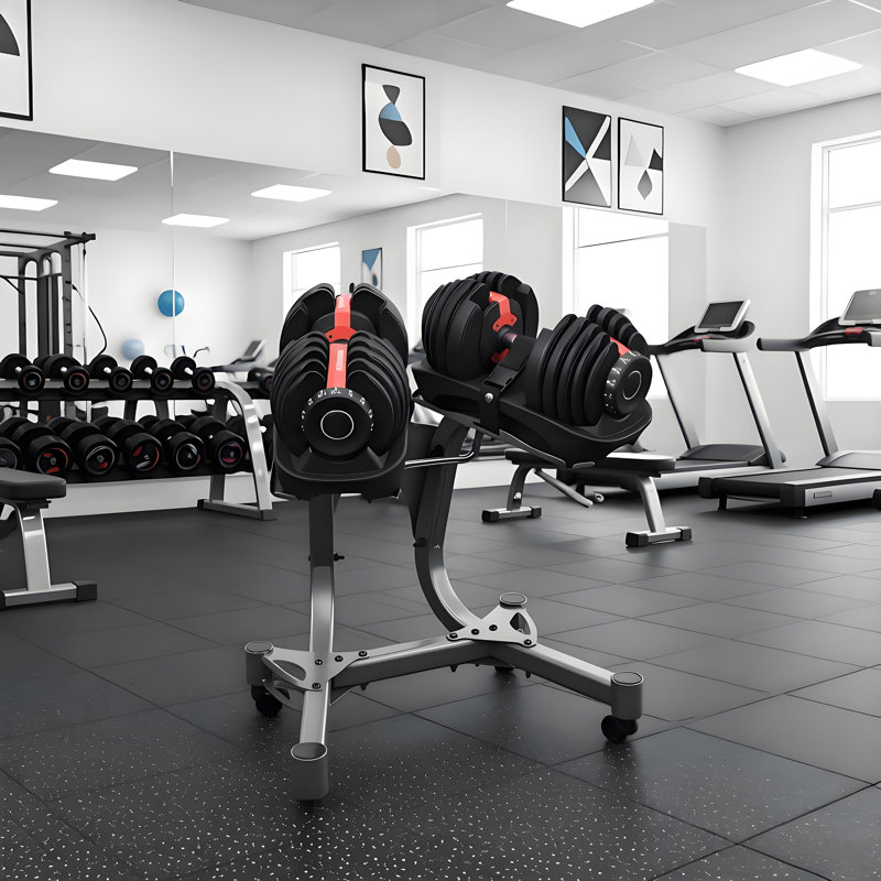 Support ajustable pour haltères en acier robuste avec sangles sécurisées pour la salle de gym à domicile