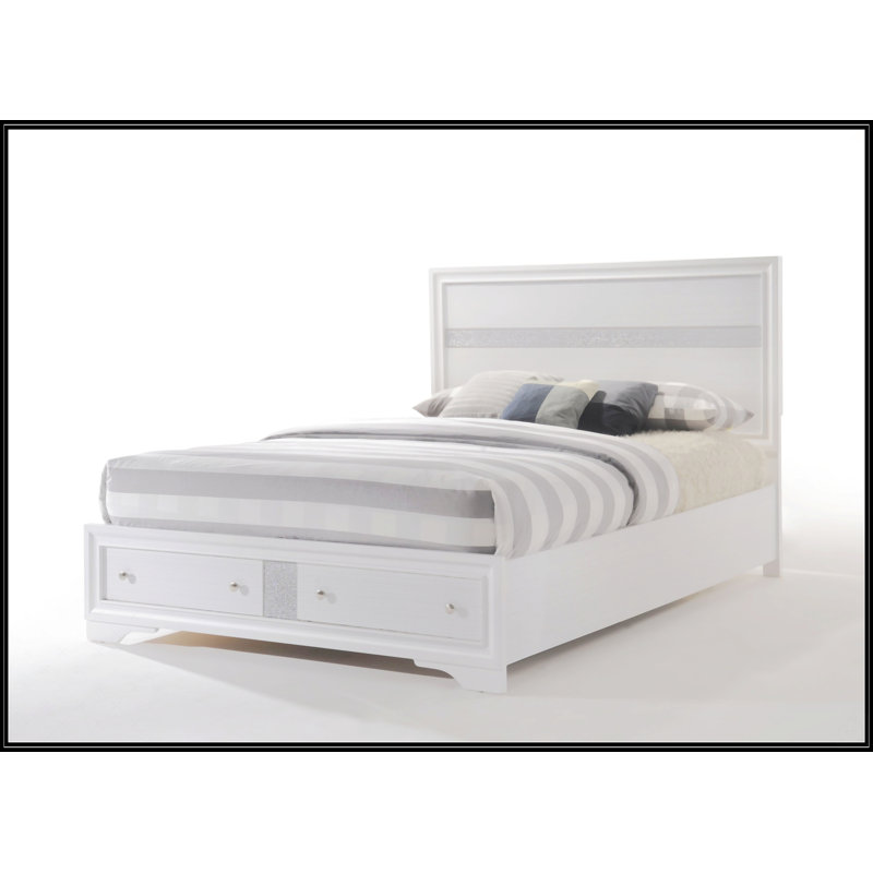 Grand lit avec rangement blanc