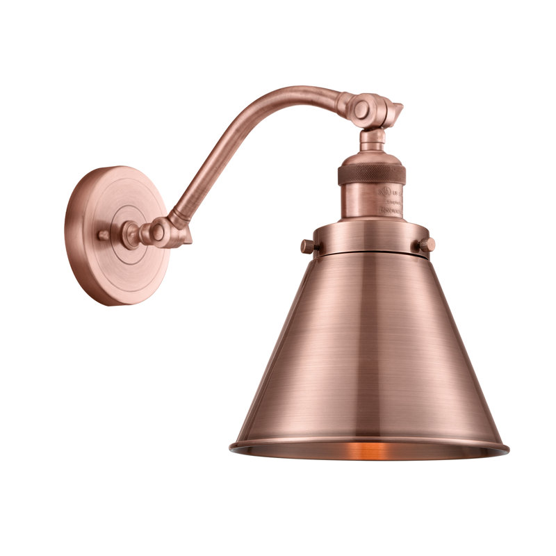 Donovan Steel Armed Sconce, Matte Black, Matte Black, 6 Watt Vinage LED Bulb