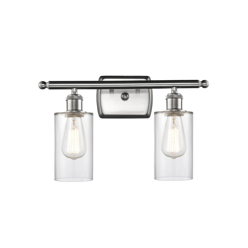 Éclairage de salle de bain à 2 lumières à intensité variable Mallette, Transparent, Ampoule DEL 6 watts Vinage