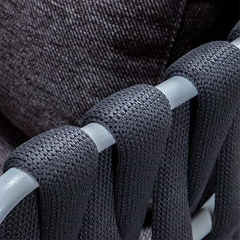Chaise de patio avec coussins Gavin, Structure noire / Coussin mauve foncé