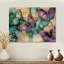 Papillon émeraude et mauve Composition I - Décoration murale moderne en bois sur bois de pin naturel-29452229