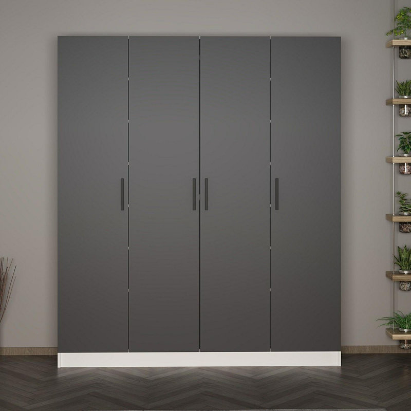 Modern Anthracite Hall Stand, 70.9 x 82.7 x 13.8 inches | 100% Melamine Coated Particle Board, Thickness: 0.7 inches | Stylish Storage Solution for Entryway, Durable & Functional Design, Perfect for Any Home