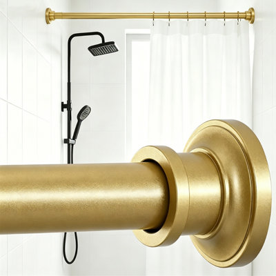 Tension Curtain Rod  24 To 64 Inch,  Spring Shower Tension Curtain Rod,   Shower Curtain Rod，Easy To Install, No Drilling, No Rust No Drill Adjustable Spring Rod, N For Curtains Windows Closet Kitchen