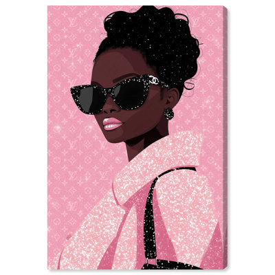 Pink Luxury Woman Canvas by Art Remedy