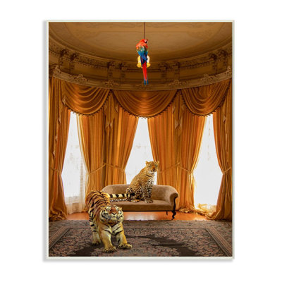 «Jungle Animals Relaxing in Classical Architectural Interior» par Daphne Polselli - impression d'art graphique