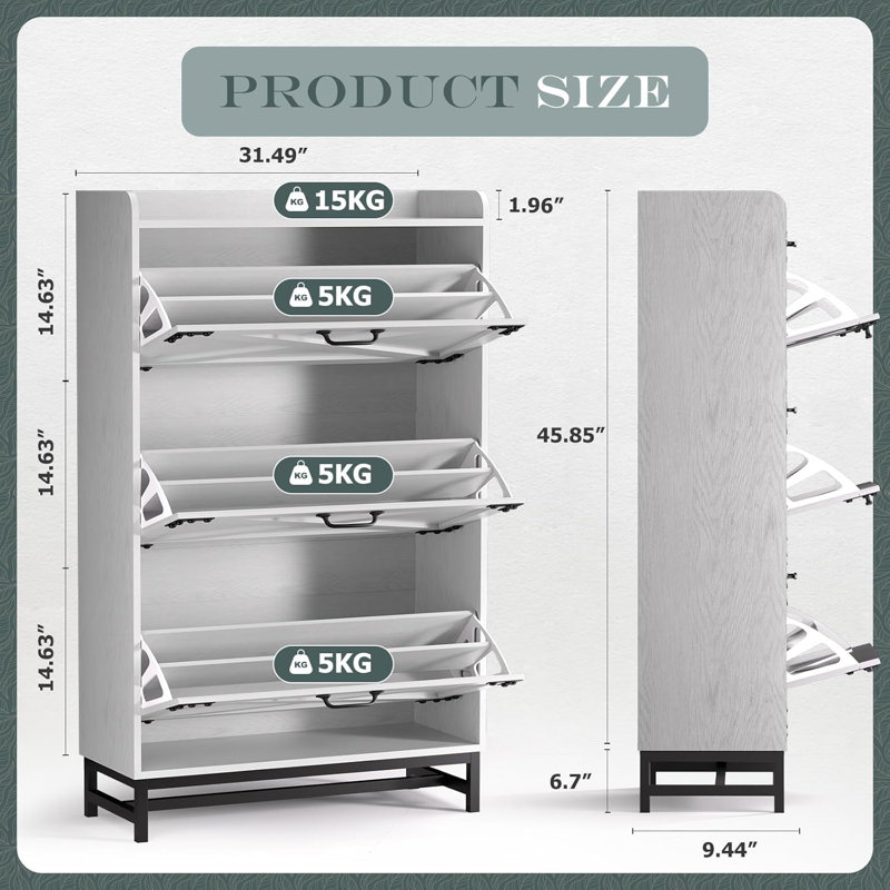 Shoe Storage Cabinet3, White