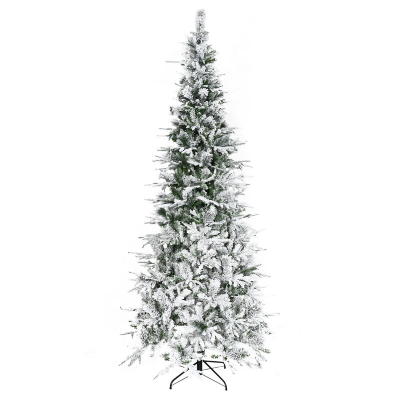 Arbre de Noël artificiel pin enneigé 9 pi avec branches réalistes et 1159 pointes, vert
