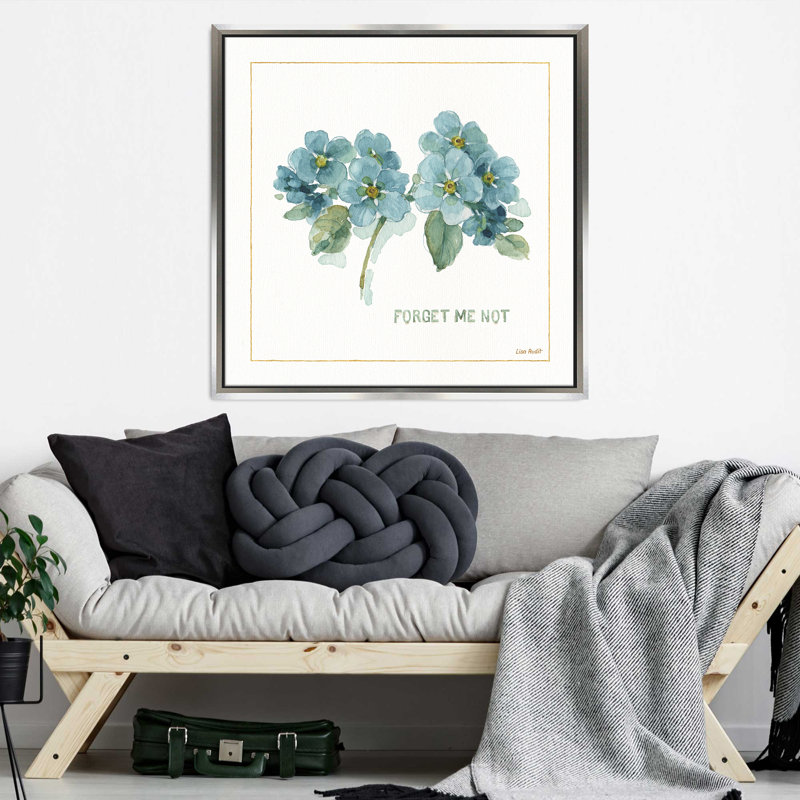 «My Greenhouse Forget Me Not», reproduction de peinture à l'aquarelle, H 31,5 po x l 31,5 po x P 2 po