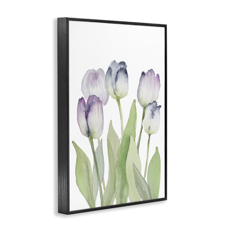 «Soft Garden Tulip», estampe numérique par Lanie Loreth, Giclée encadrée noir minuit, H 24 po x l 16 po