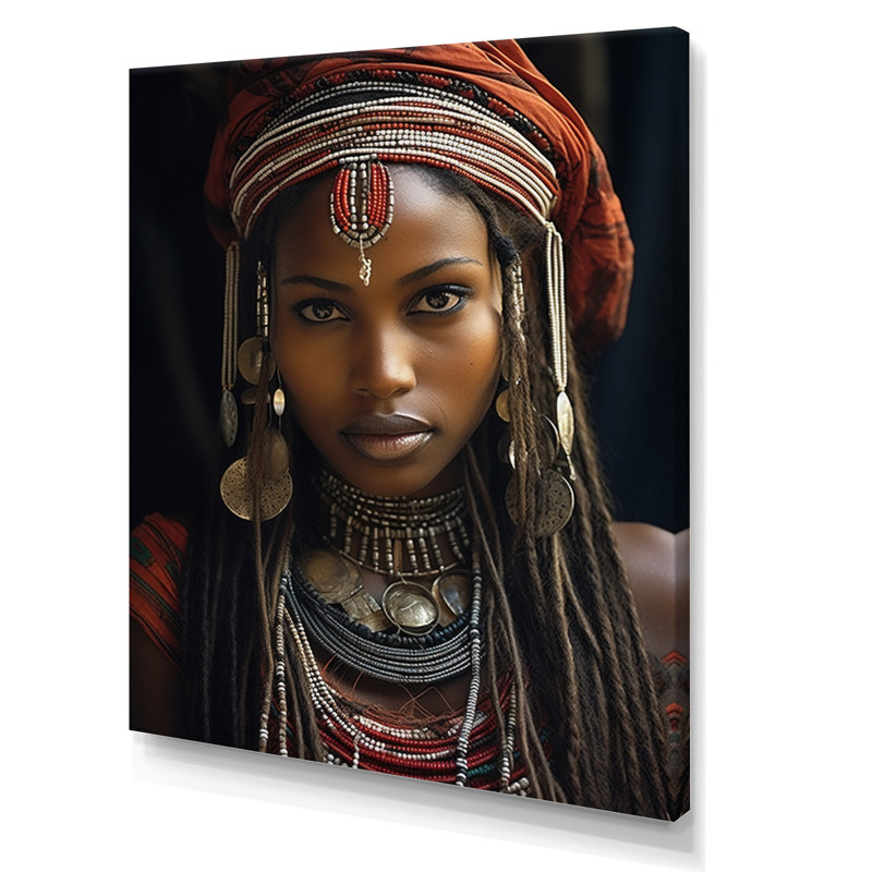 «Surekha African Tribes», impression sur toile, H 44 po x l 34 po, Toile tendue