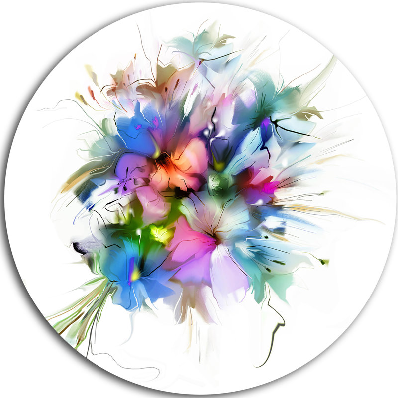 « summer color florals », impression sur métal, H 23 po x l 23 po x P 1 po