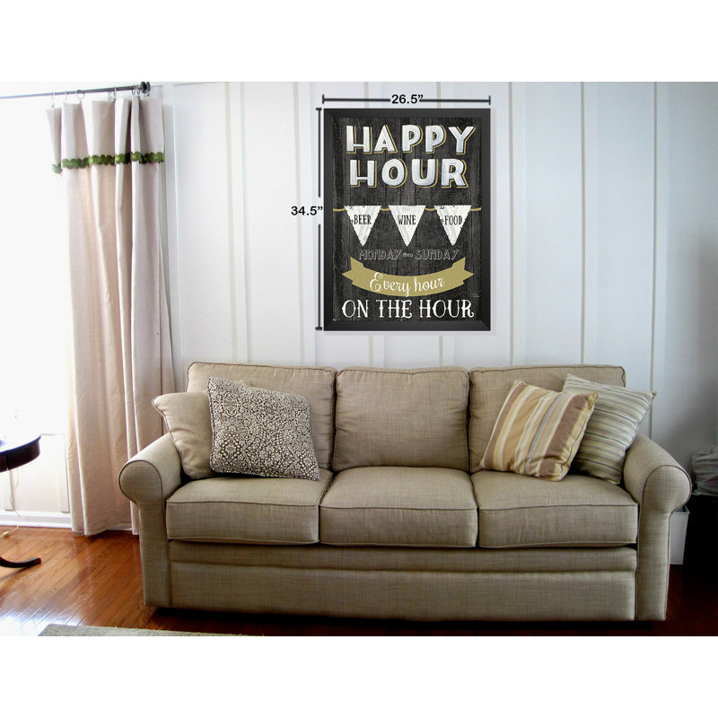 « Happy hour » par Marilu Windvand-impression d’art textuel sur papier, H 34,5 po x l 26,5 po x P 1 po