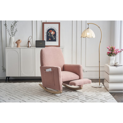 Chaise berçante en coton et lin